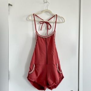 Free People Coral Romper